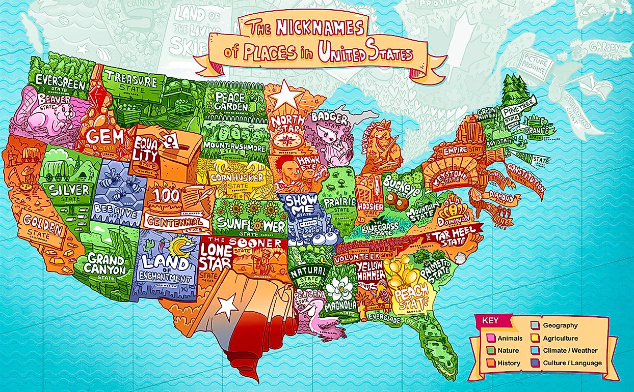 This Map Reveals the Nickname of Every State and Province