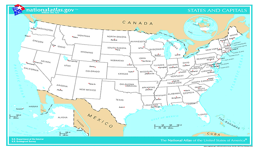 USA Map with States and Capitals. USA City Map. USA 50 States Map. Map of USA with States and Cities.