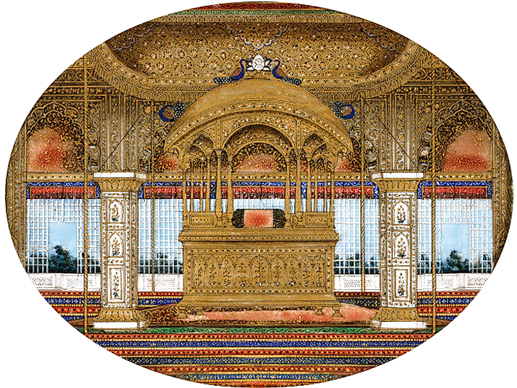 What is the Peacock Throne of the Mughal Empire?