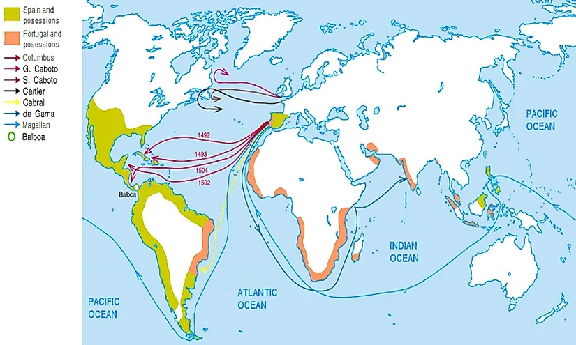 8 voyages of discovery map