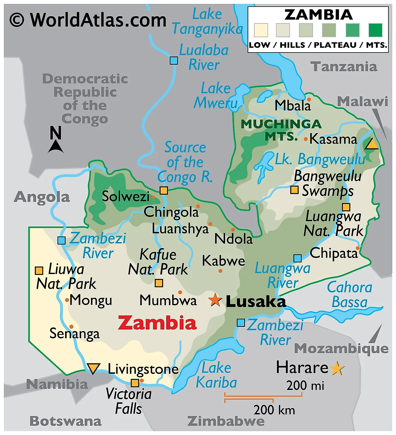 Zambia In World Map United States Map Zm 01 