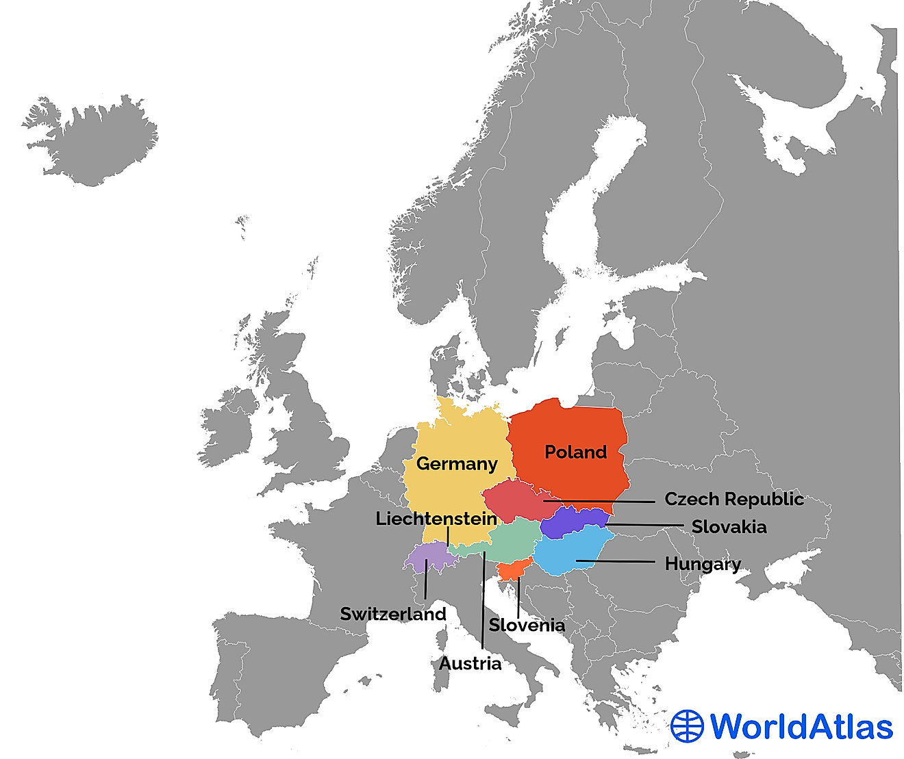 Central European Countries Worldatlas 
