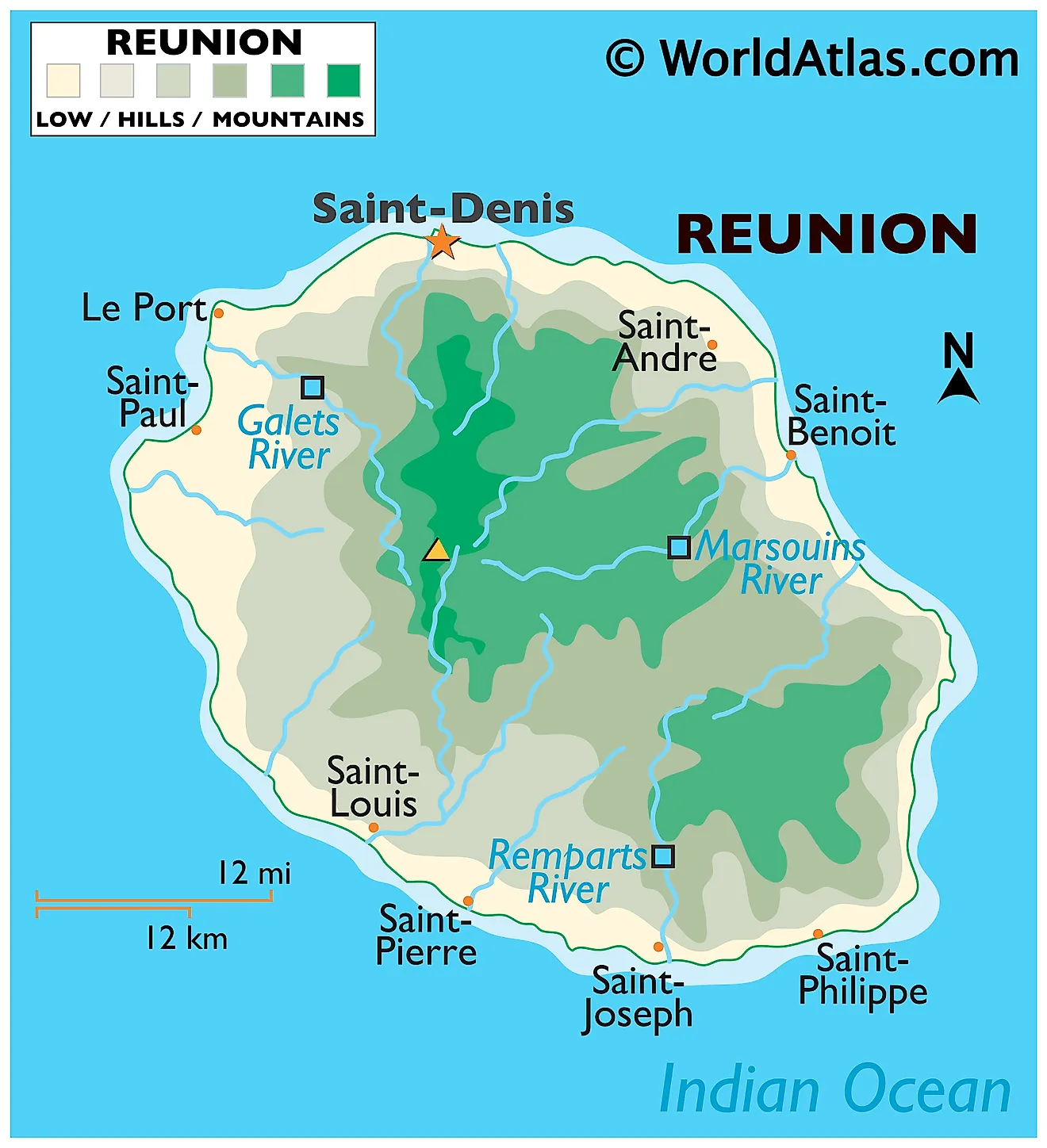 Reunion Island Map Reunion island, Island travel, Island