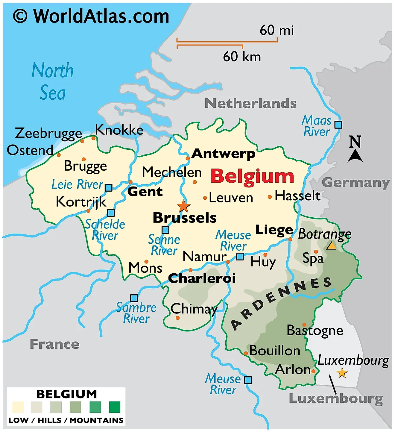 belgium map tourist destinations