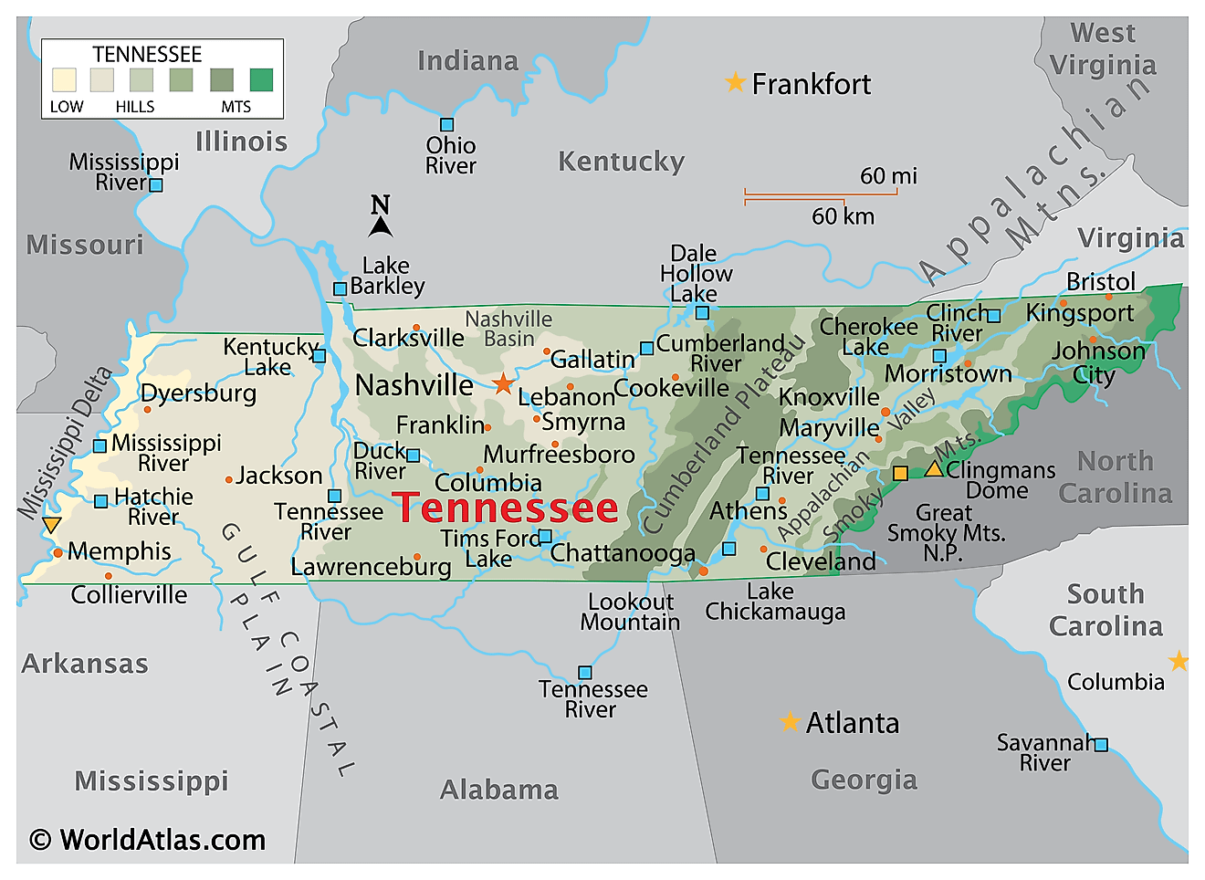 Tennessee Maps Facts World Atlas