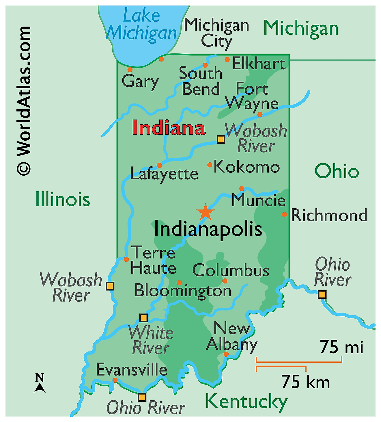 Indiana Maps Facts World Atlas