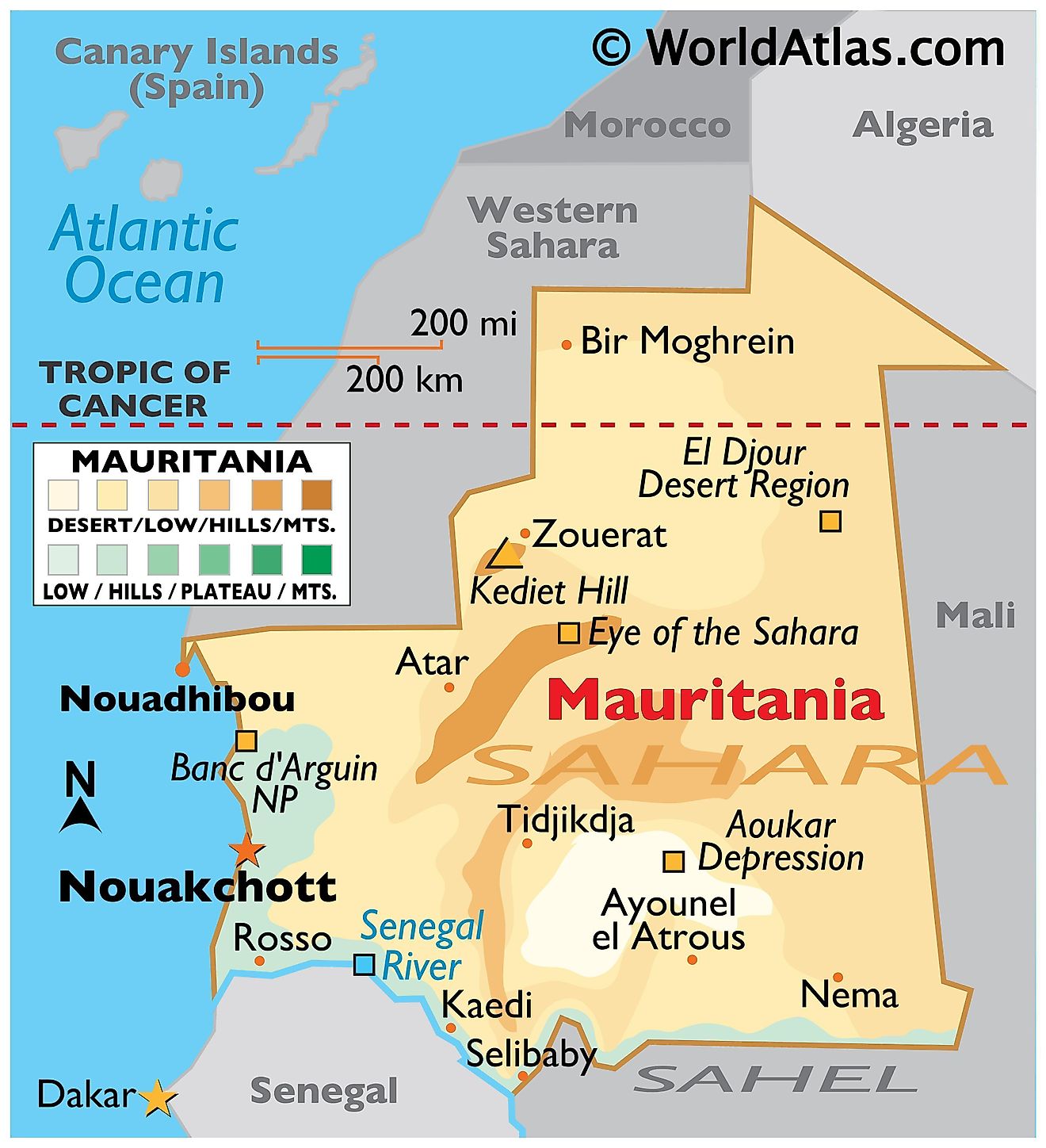 Mauritania Maps Facts World Atlas Mr 01