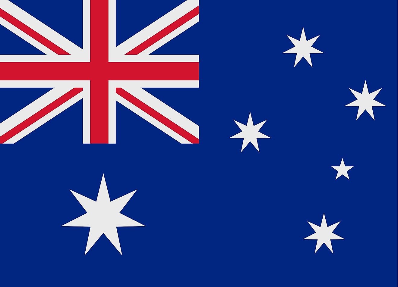 TheThe Australian National Flag consists of a dark blue field and features three primary components namely the Commonwealth Star, the Southern Cross, and the Union Jack. 