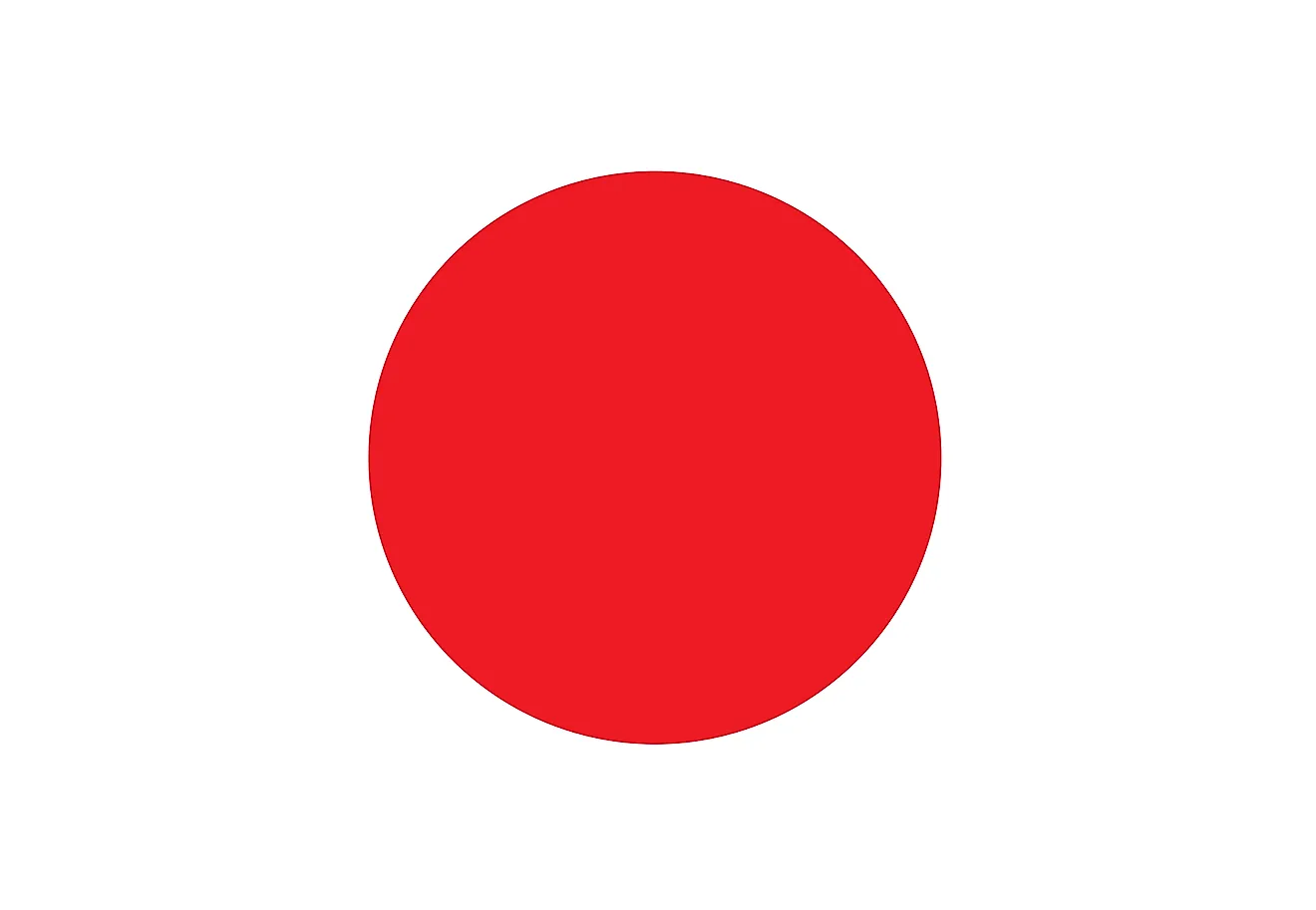 The national flag of Japan is a white rectangular banner with crimson-red disc at the center