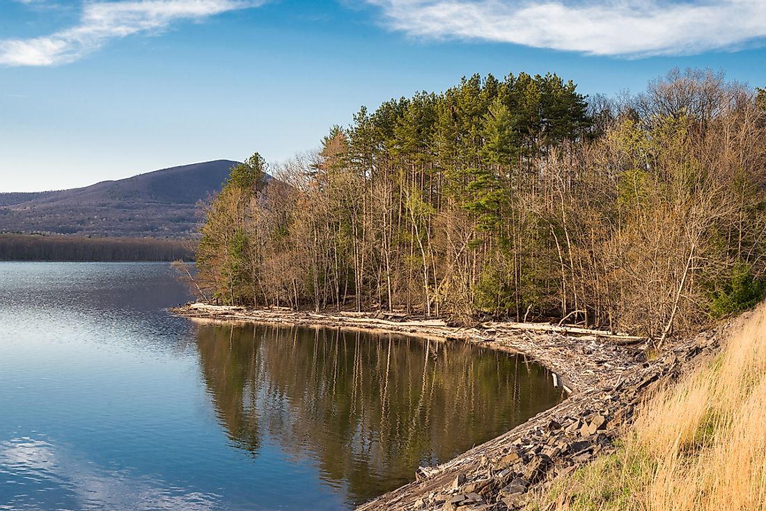 The Ashokan Reservoir, part of the NYC water supply. 