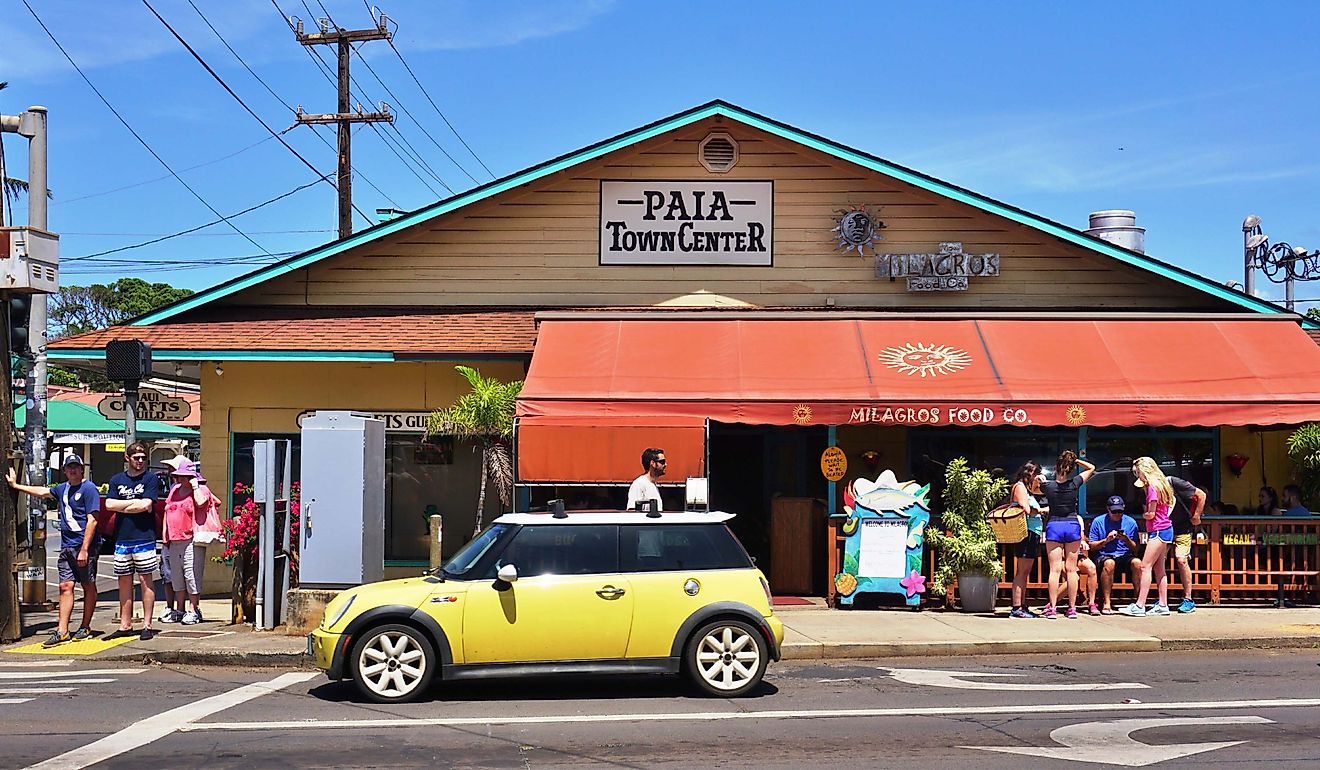 The busy town center of Paia, Hawaii. Image credit: EQRoy / Shutterstock.com.