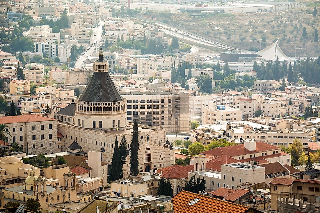 Nazareth with the Church of Annunciation in the foreground. 