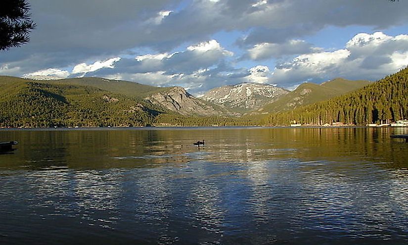 Grand Lake, the biggest lake in Colorado.