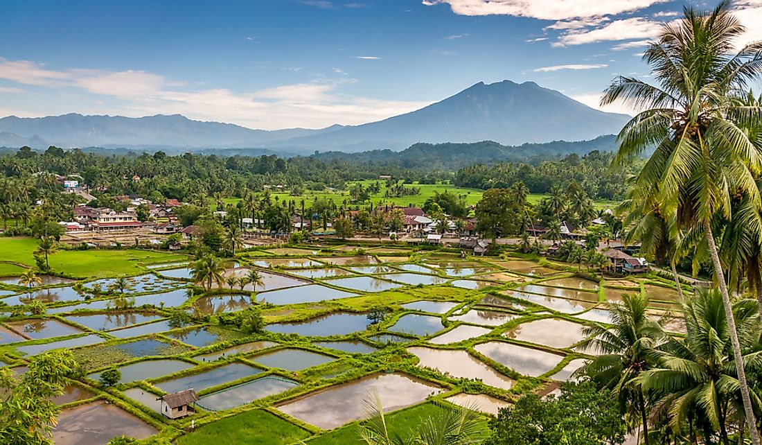 Rural farming village in Sumatra, Indonesia.