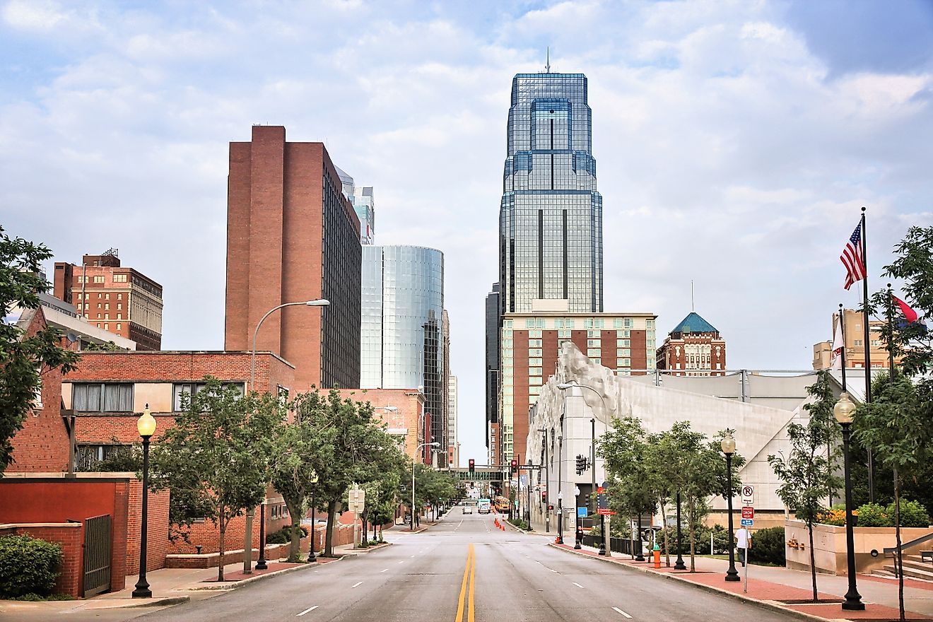 Kansas City - a city in the United States. Downtown skyline.