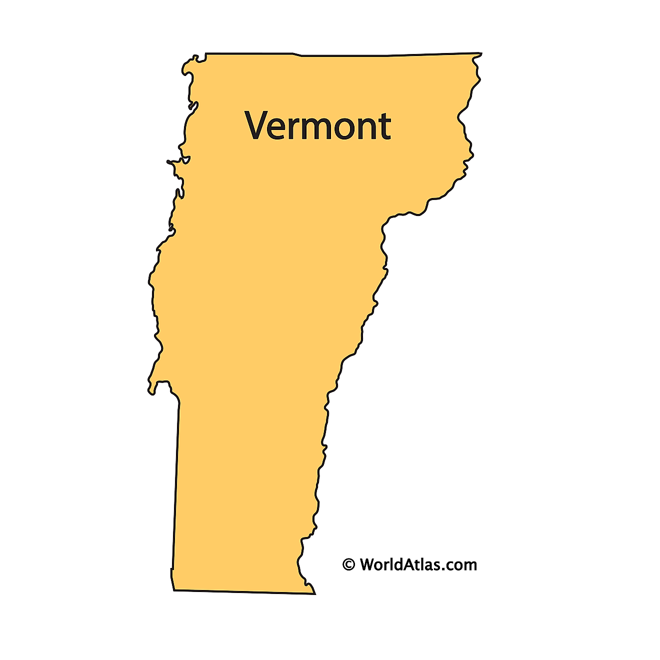 Outline Map of Vermont