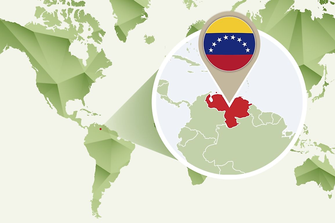 Venezuela sits at the northern tip of the continent of South America. 