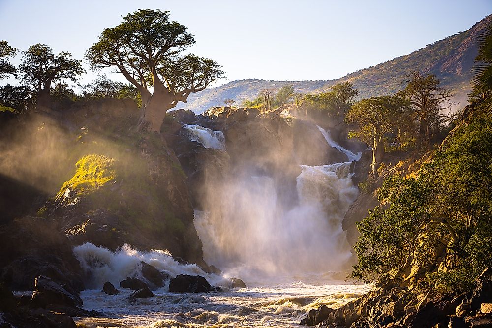 Epupa Falls on the Angola/Namibia border.