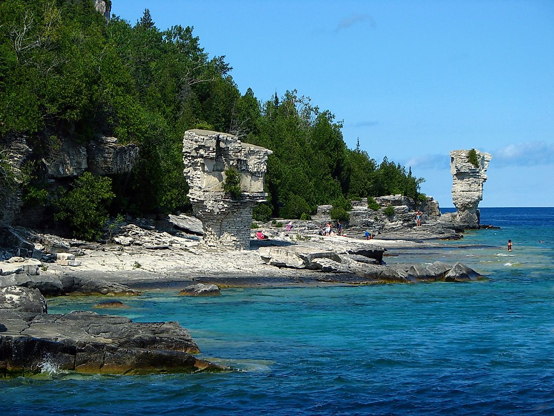 Flowerpot Island is named for two sea stacks thought to resemble flowerpots. 