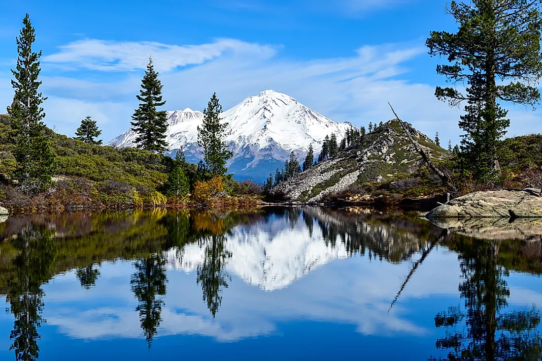 Mount Shasta, the highest volcano in California. 