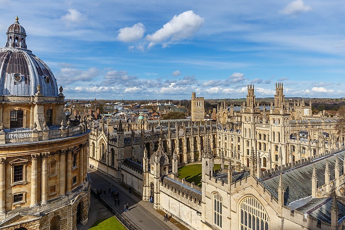 The University of Oxford is often considered to have one of the world's most beautiful campuses. 