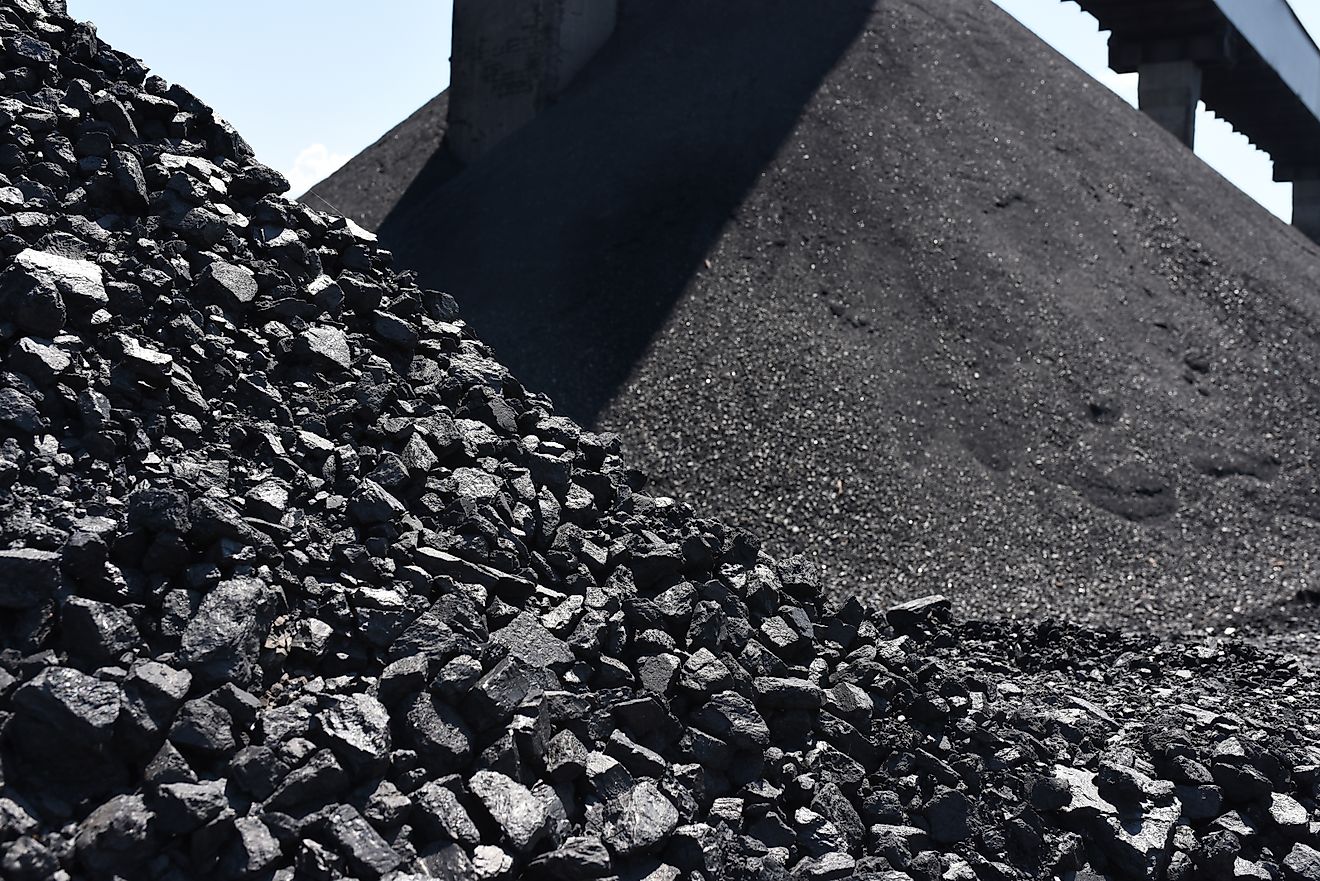 Heaps of industrial coal