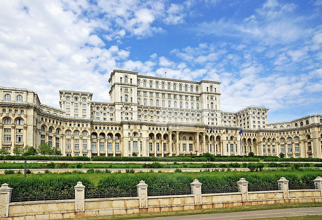 The Romanian Palace of the Parliament in Bucharest.