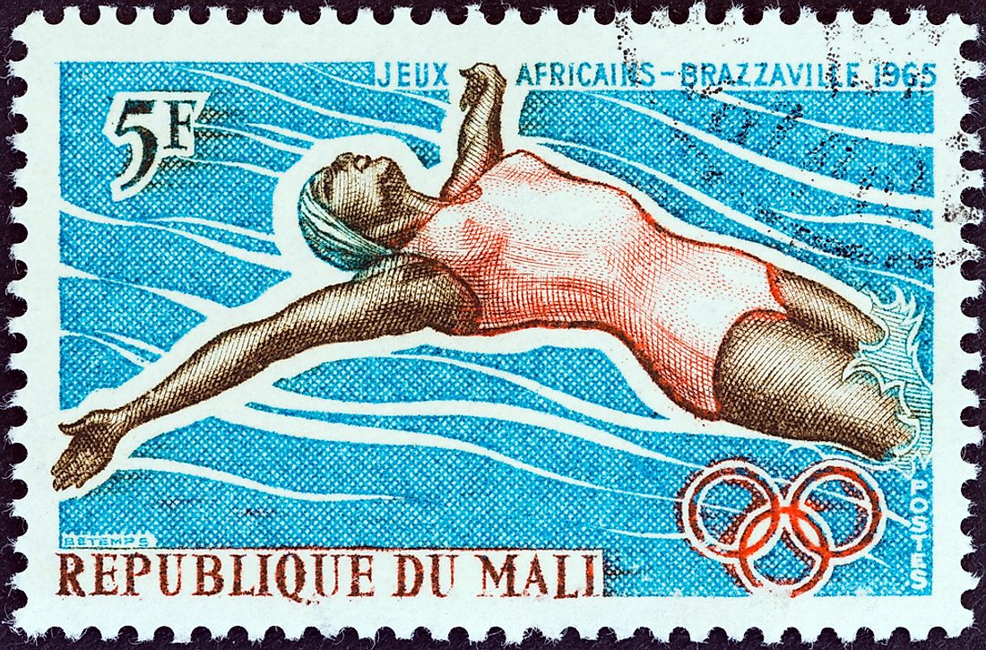 Commemorative stamp of the first African Games in Brazzaville. Editorial credit: Lefteris Papaulakis / Shutterstock.com