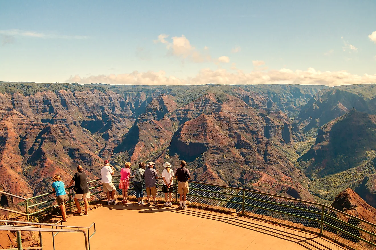 View to Waimea Canyon State Park on Island Kauai, Hawaii.
