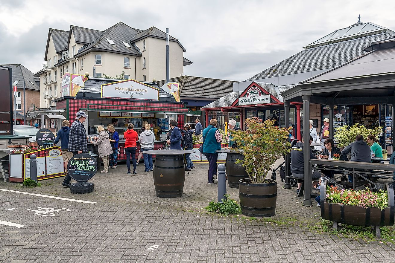 Downtown Oban, Scotland.