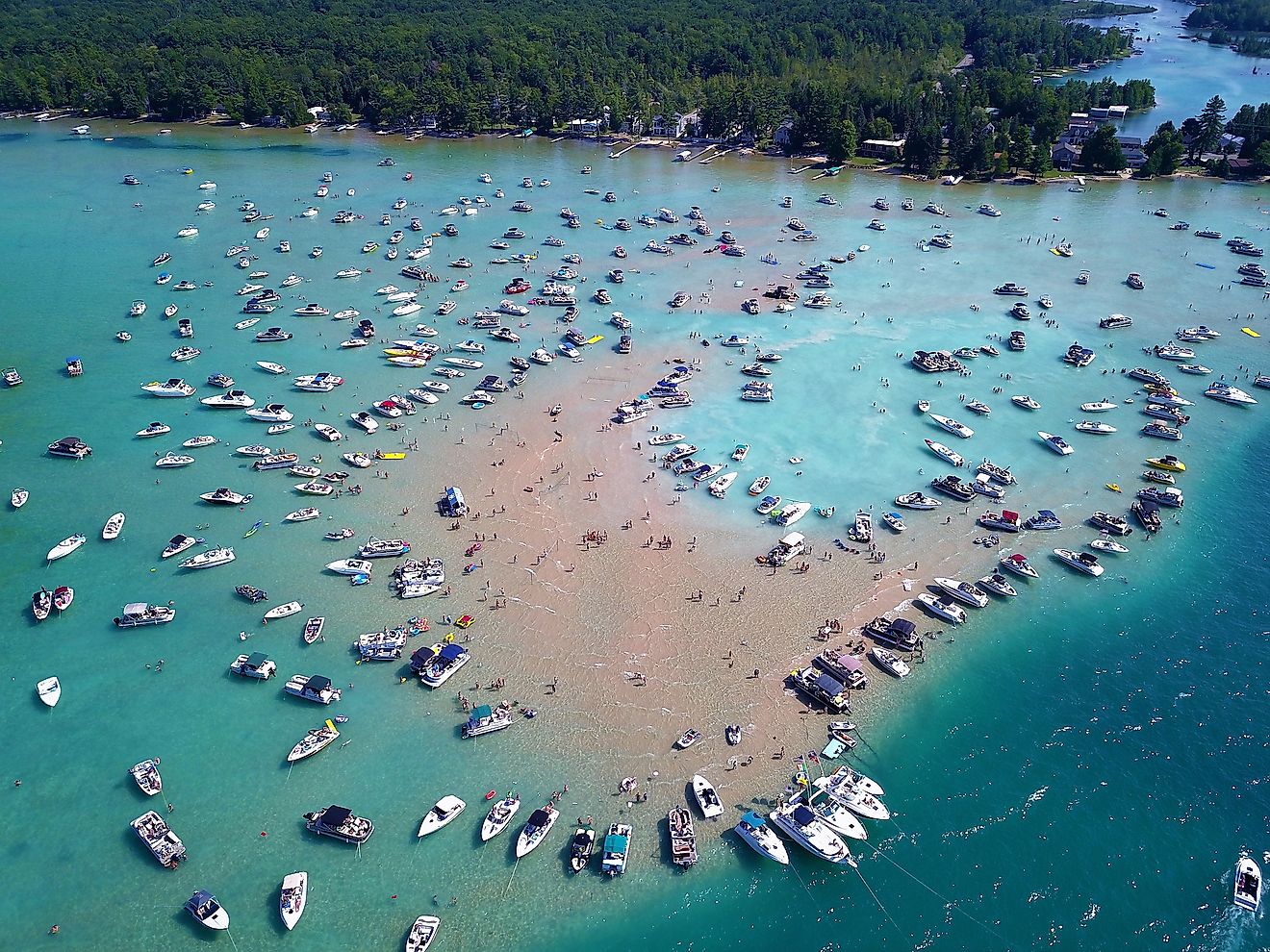 Torch Lake sandbar.