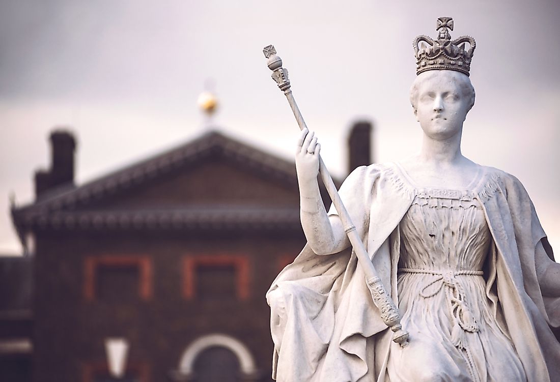 A station of Queen Victoria in Hyde Park, London. 