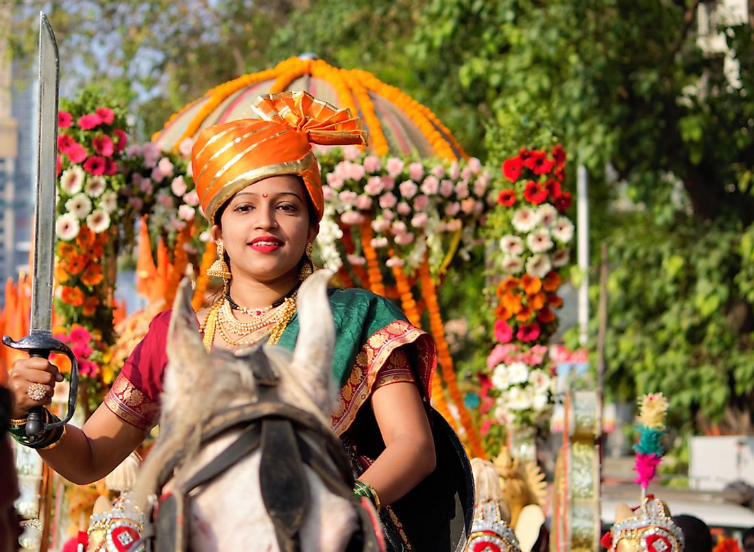 A Marathi woman. Editorial credit: JasonArora / Shutterstock.com.