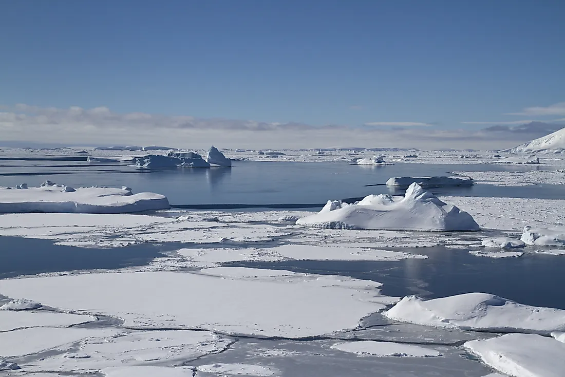 The Southern Ocean near the Antarctic Peninsula. 