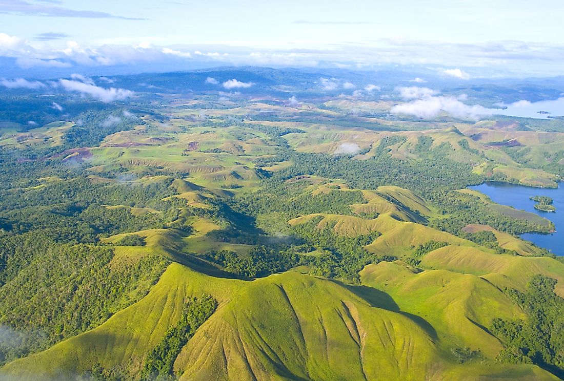 An aerial view of New Guinea. 