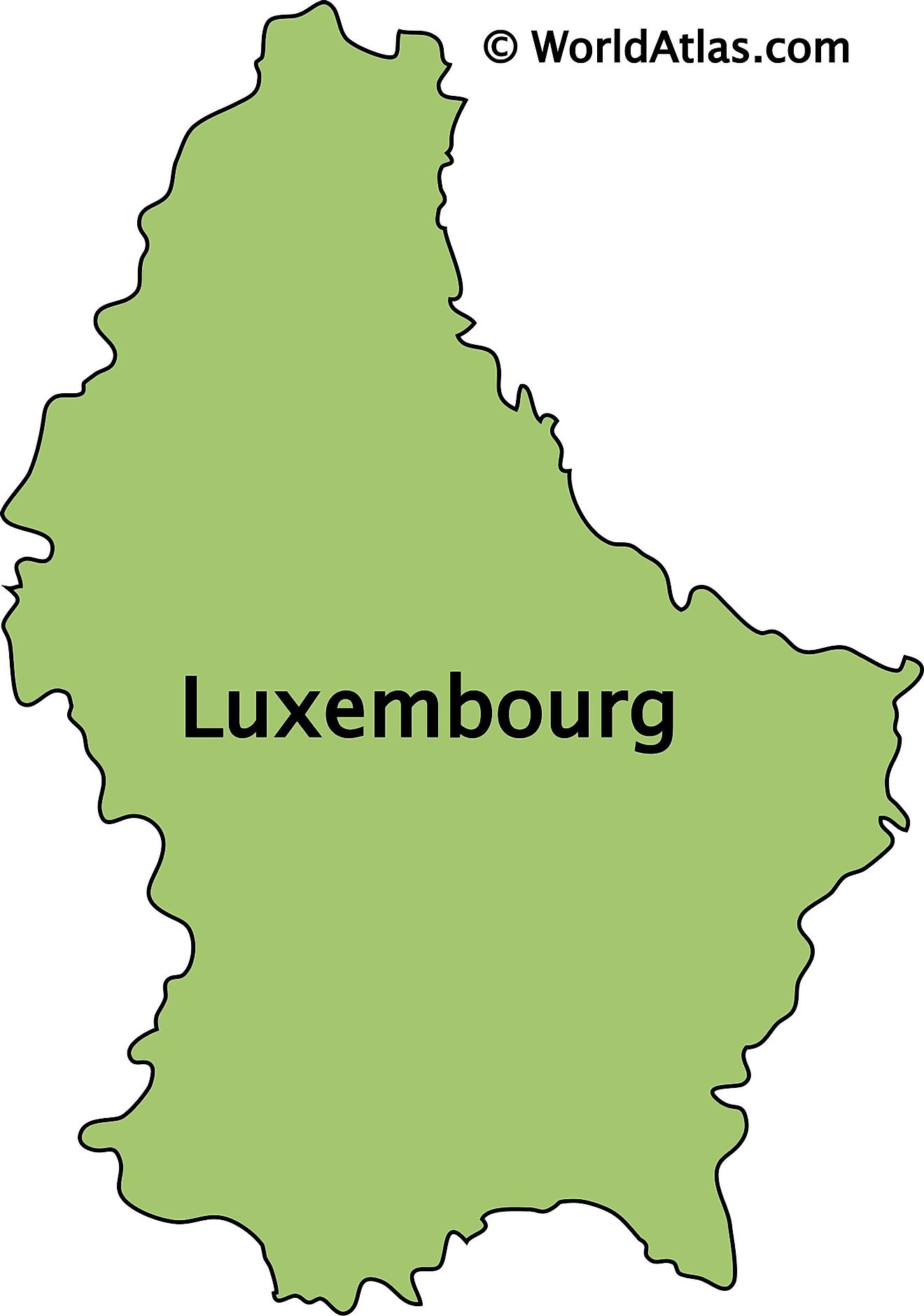 Mapa de contorno de Luxemburgo