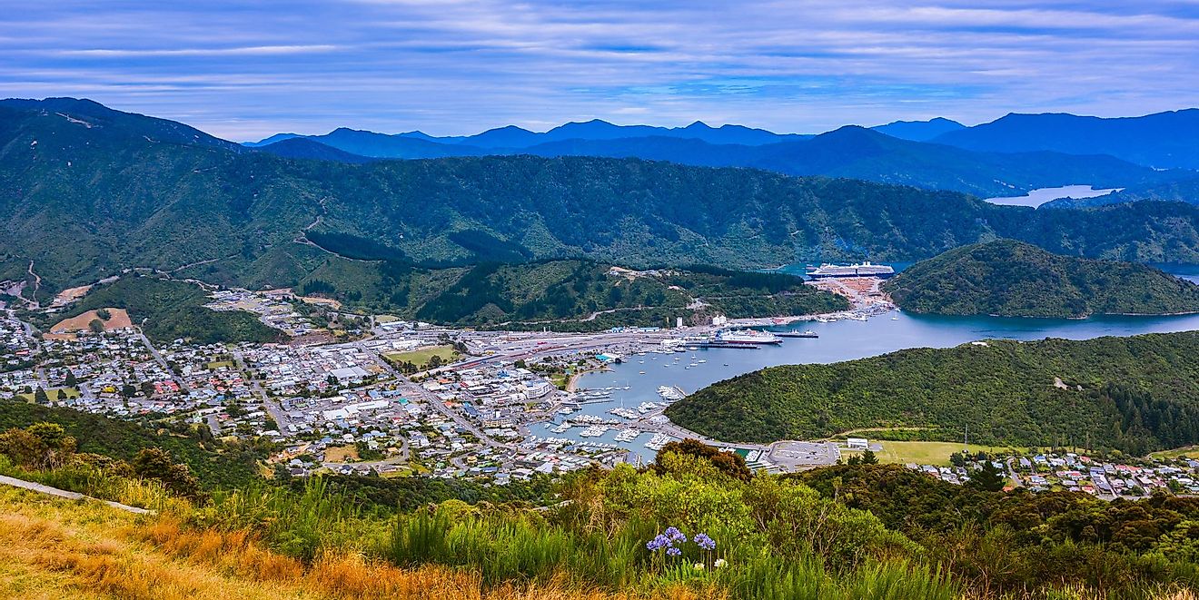Panoramic view of Picton, New Zealand