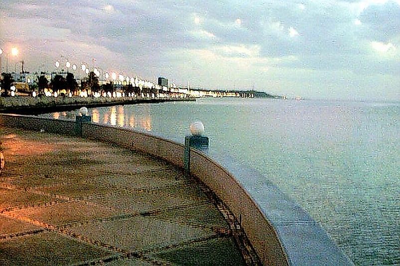 Campeche Bay on the Isthmus of Tehuantepec. Campeche's waters border the Mexican States of Veracruz, Tabasco, and Campeche along the Gulf of Mexico.