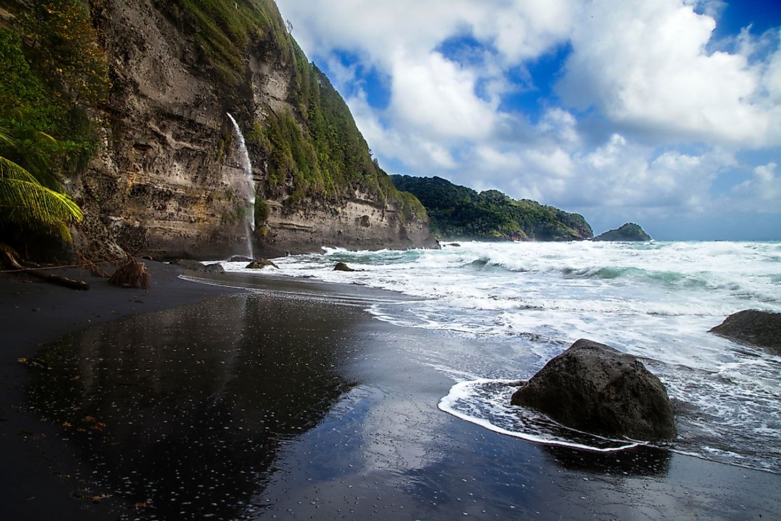 Dominica has a rugged coastline. 
