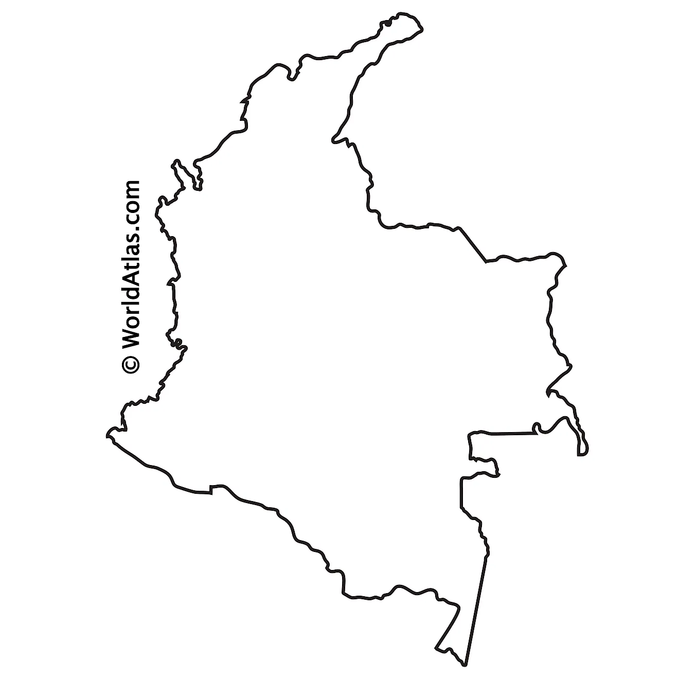 Mapa de contorno de Colombia