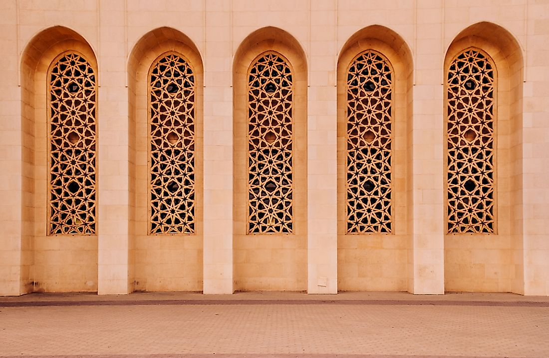 A mosque's exterior in Bahrain. 