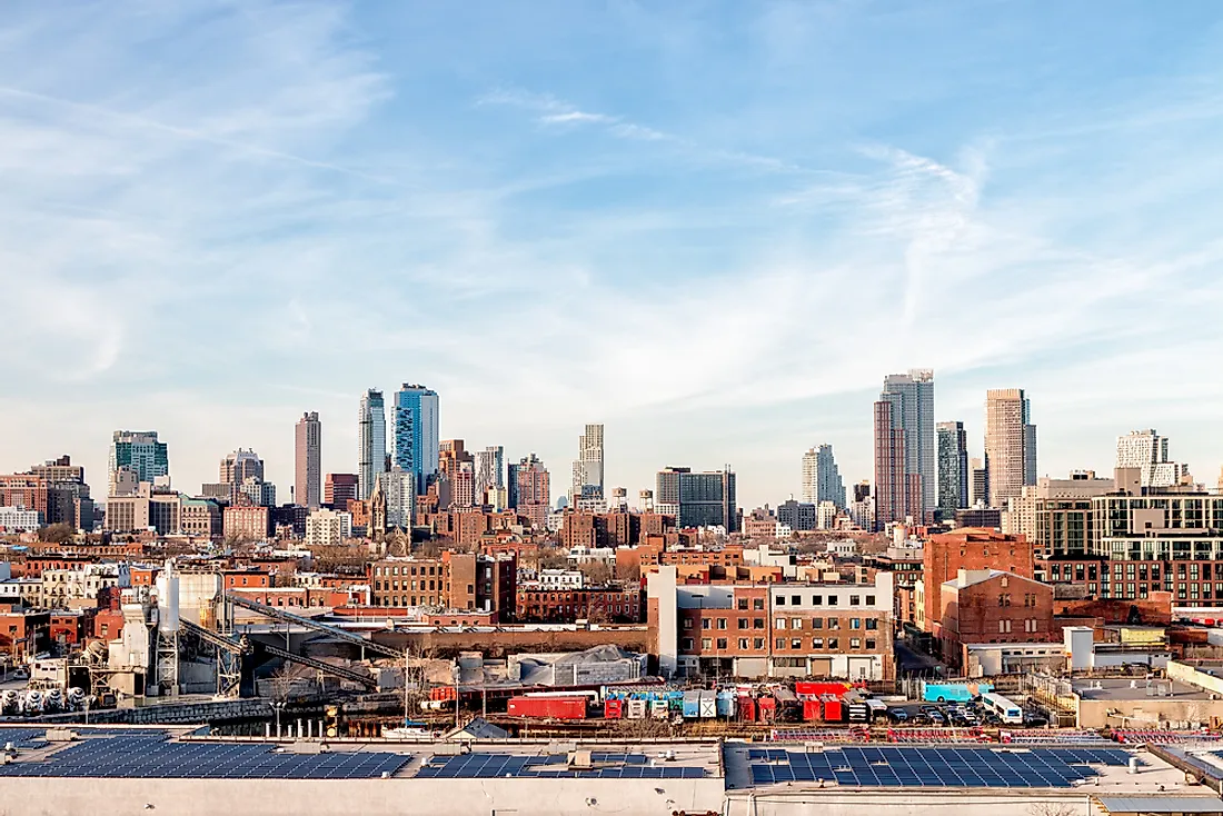 The skyline of Brooklyn, New York. 