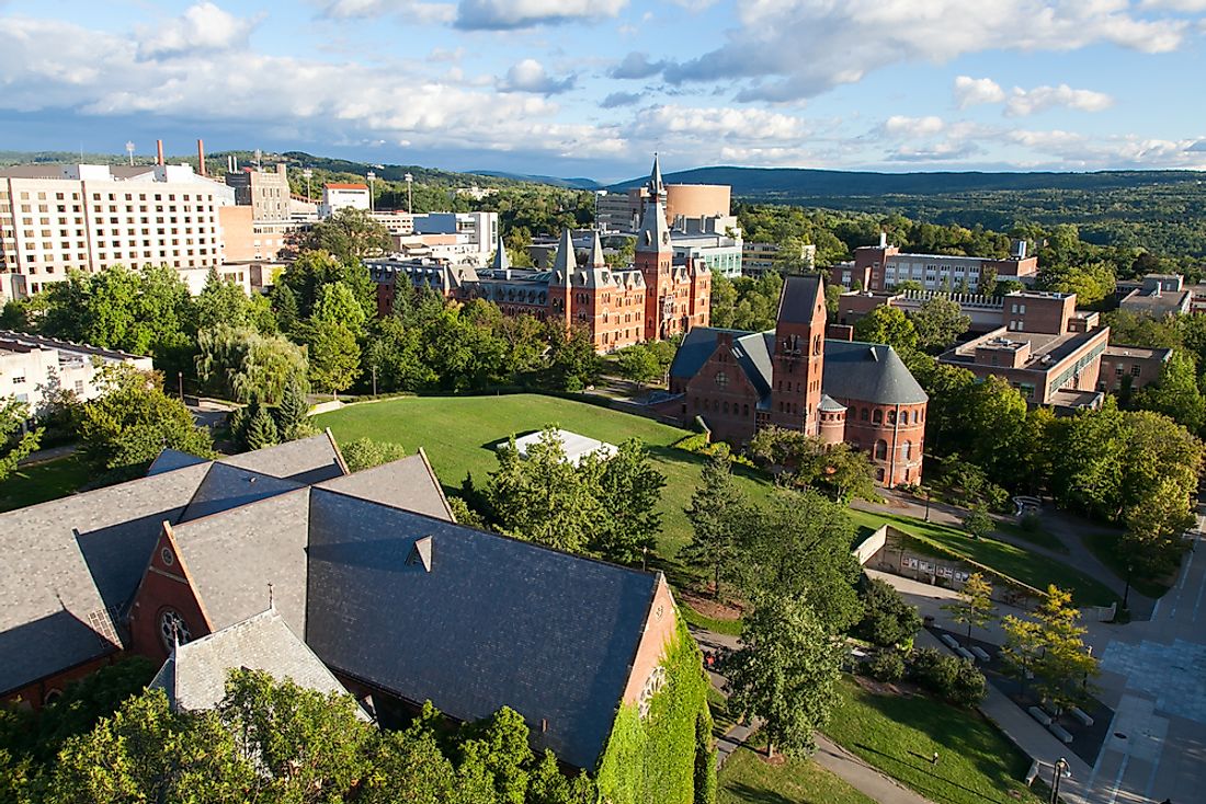 The campus of Cornell University in Ithaca, New York. 