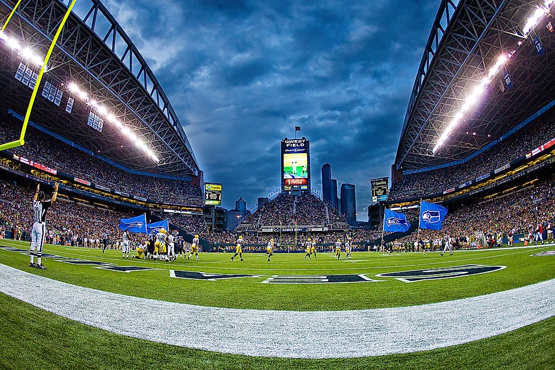 The Seattle Seahawks home field, Century Link Field. Editorial credit: MPH Photos / Shutterstock.com.