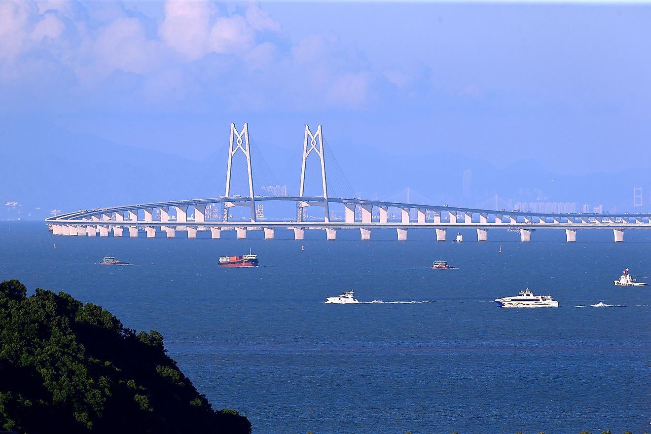 The impressive Hong Kong Zhuhai-Macao Bridge, China.