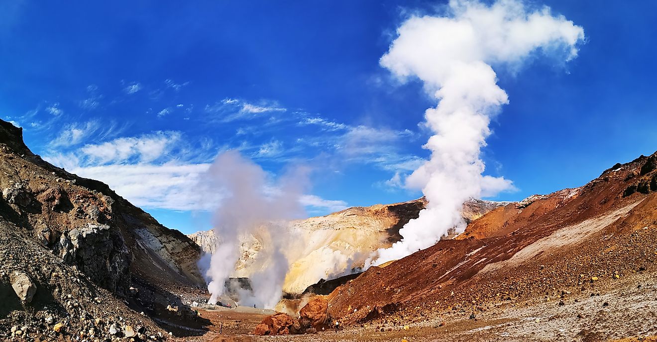 Fumaroles in the Kamchatka Peninsula. Image credit: Elena Rykova/Shutterstock.com