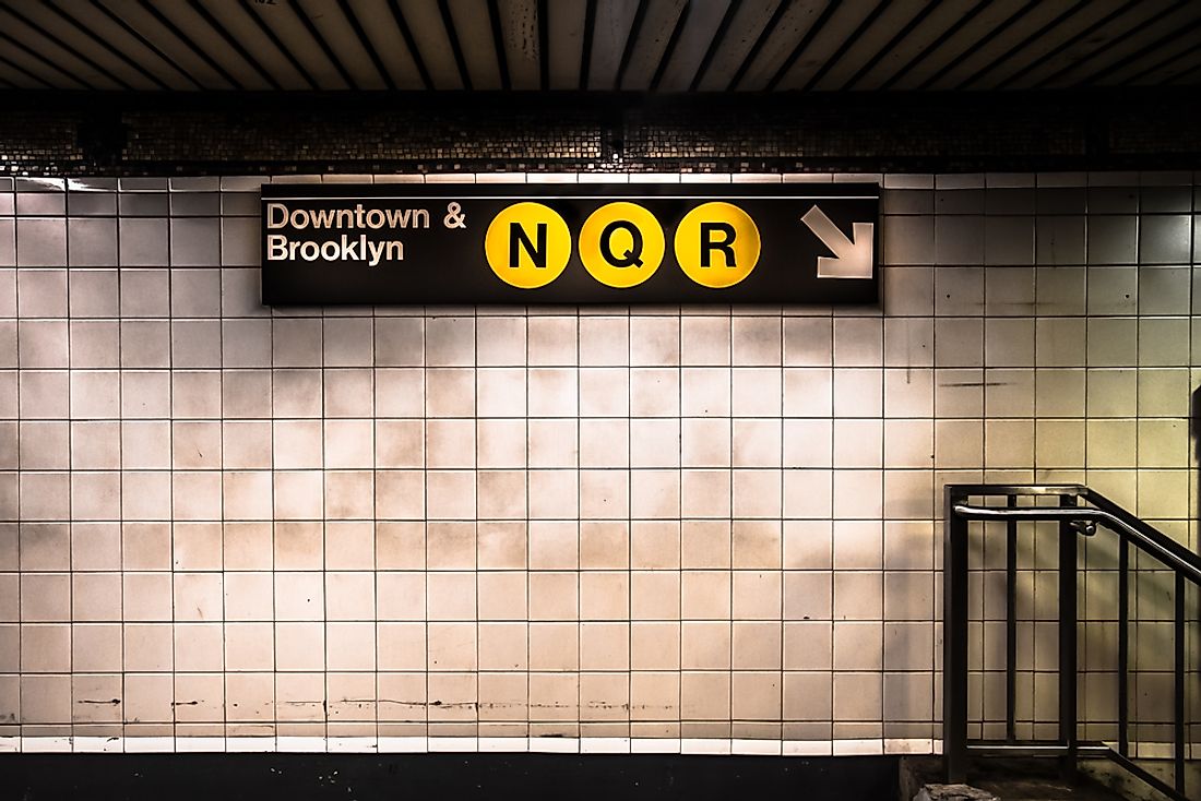 The New York city subway has more stations than any other mass transportation metro system. Editorial credit: littlenySTOCK / Shutterstock.com.