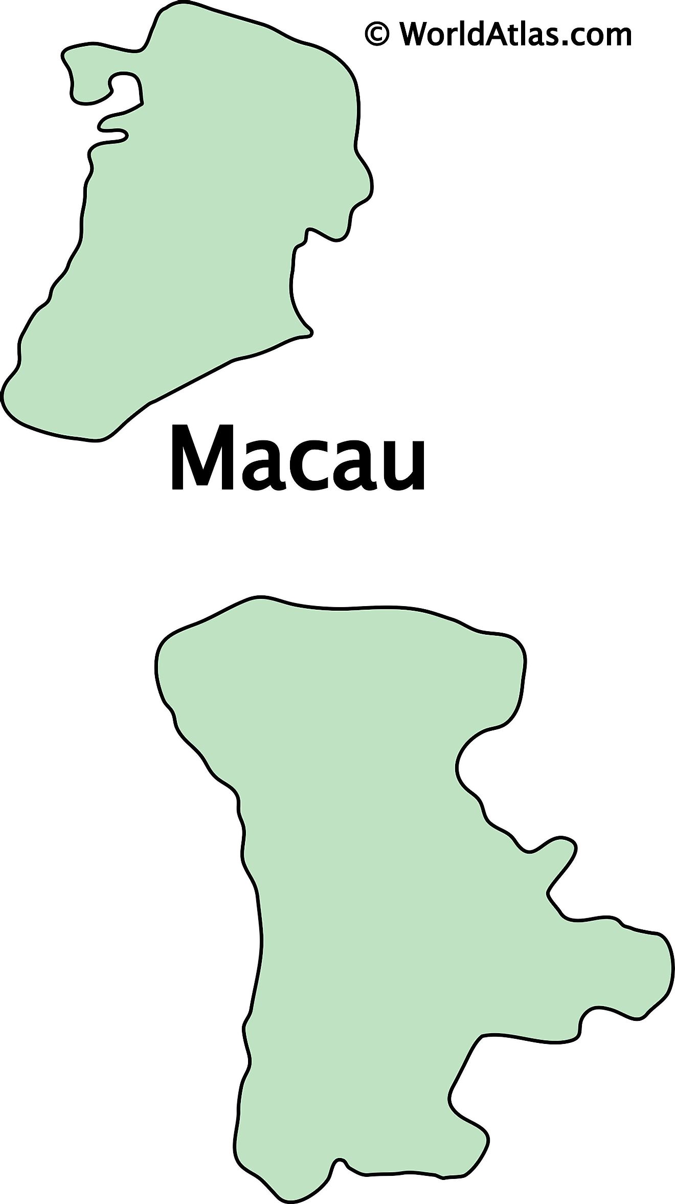 Mapa de contorno de Macao