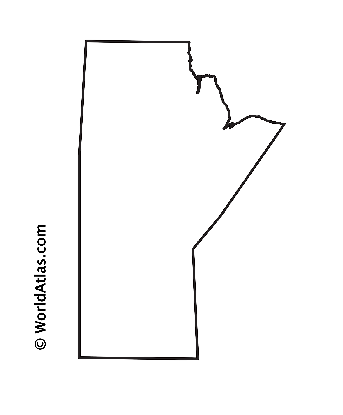 Blank Outline Map of Manitoba