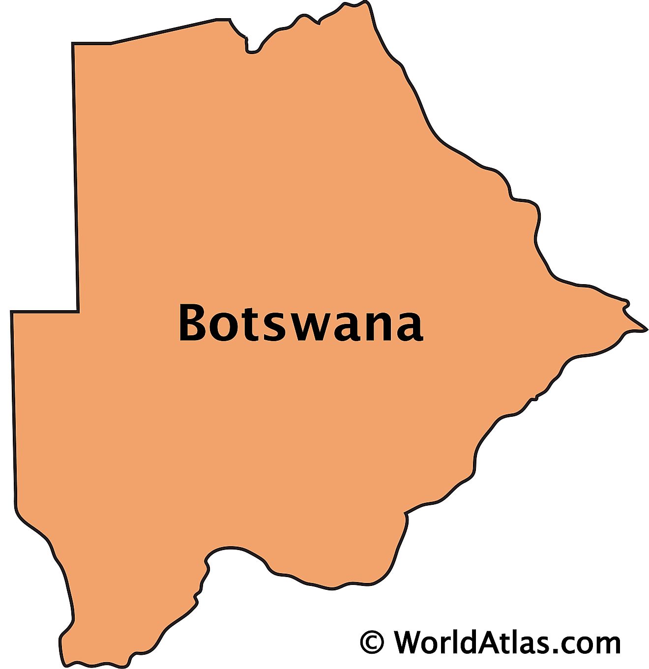 Outline map of Botswana